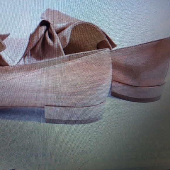 Zara Blush / Nude Colored Flats with Bow Detail - Picture 3 of 4